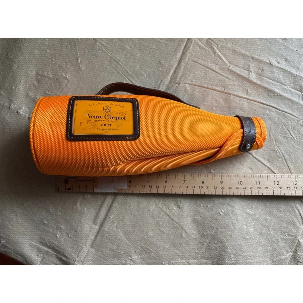 Veuve Clicquot Champagne Bottle Chiller Ice Jacket Orange Insulated Carrier 12in